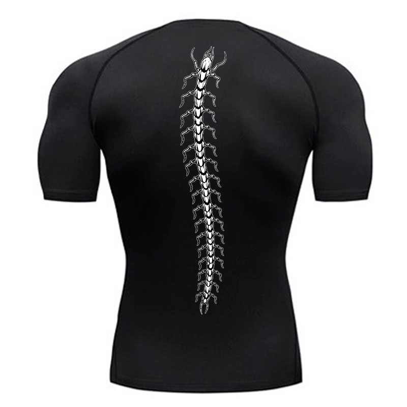 Rash Guard - قمصان ضغط الرسم للرجال ، تمارين