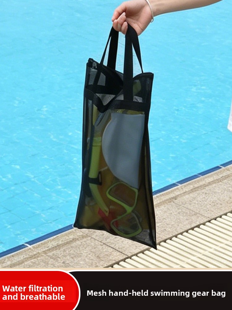 Snorkeling Gear - حقيبة تخزين شبكية محمولة بسحاب، مسامية،