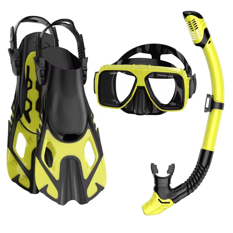 Swim Fins - طقم غوص احترافي من 3 قطع: