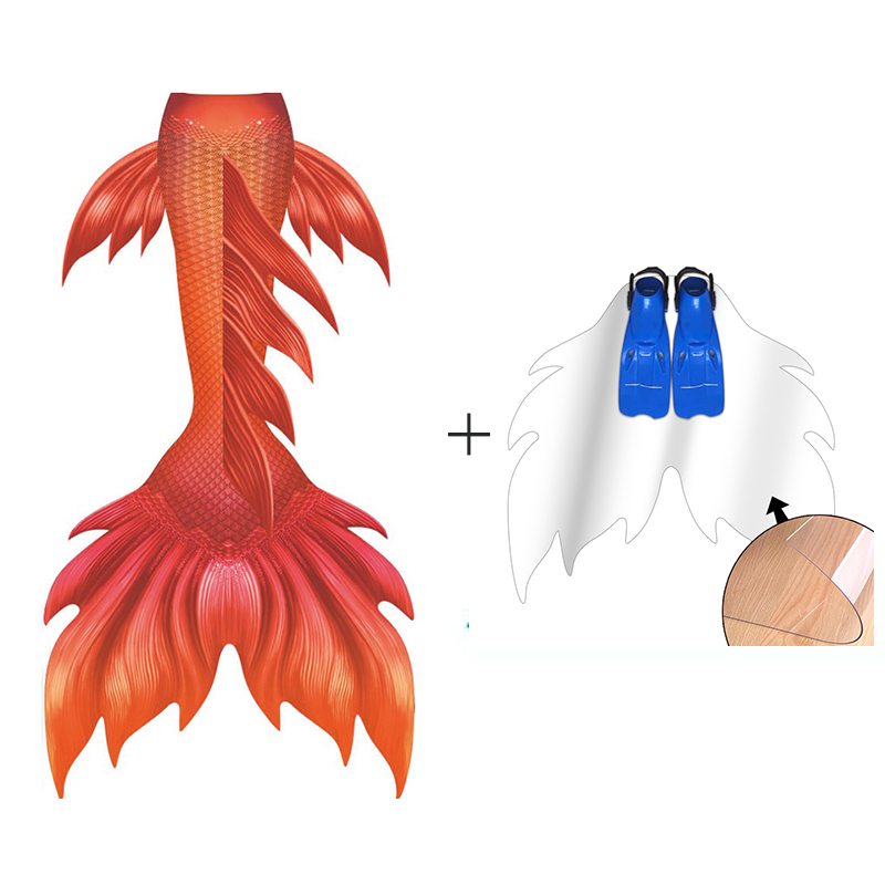 البرتقال حورية البحر الذيل جلو - مراجعة Swim Fins وسعره