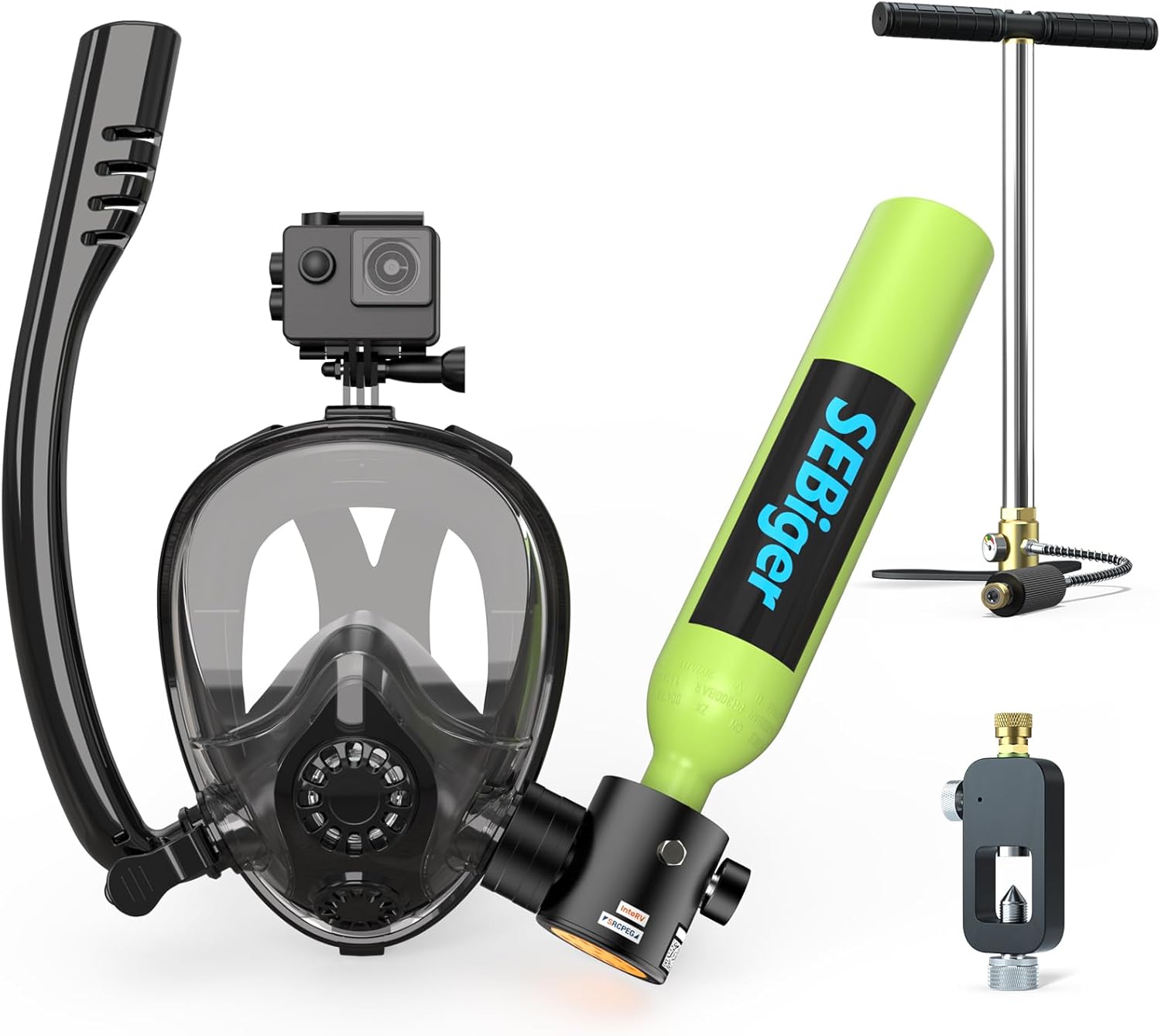 خزان غوص صغير سعة 0.5 لتر مع ق - مراجعة Snorkel Set وسعره